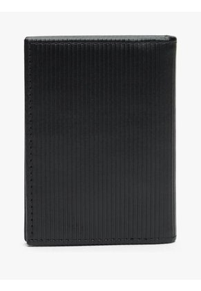 Billetera Negra De Cuero Con Monedero Y Logo Tommy Hilfiger