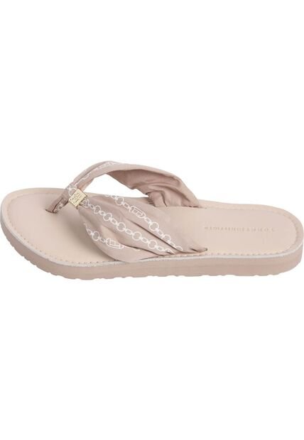 Sandalias Beige Elevadas Con Logo Tommy Hilfiger