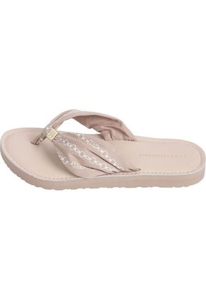 Sandalias Beige Elevadas Con Logo Tommy Hilfiger