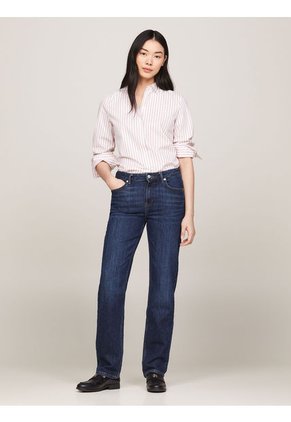 Jeans Azul Rectos De Talle Medio Con Efecto Usado Tommy Hilfiger