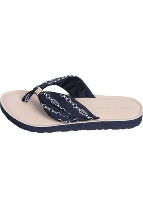 Sandalias Azul Elevadas Con Logo Tommy Hilfiger