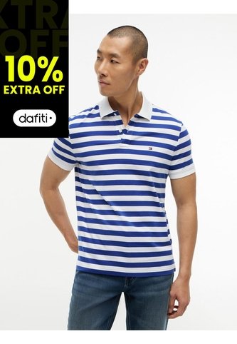 Polo Morado Interlock De Corte Regular Con Diseño De Rayas Tommy Hilfiger Tommy Hilfiger