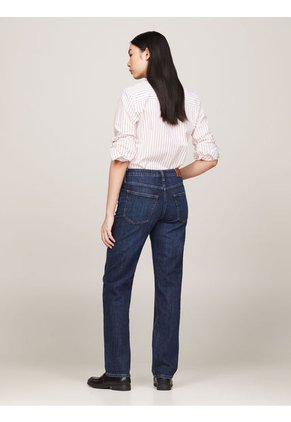 Jeans Azul Rectos De Talle Medio Con Efecto Usado Tommy Hilfiger