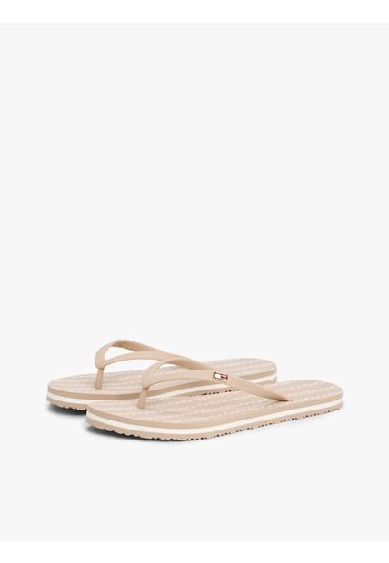 Sandalias Beige Con Logo Esmaltado Tommy Hilfiger