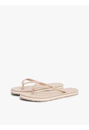Sandalias Beige Con Logo Esmaltado Tommy Hilfiger