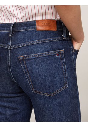Jeans Azul Rectos De Talle Medio Con Efecto Usado Tommy Hilfiger