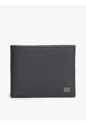 Billetera Gris De Cuero Con Inscripción Tommy Hilfiger