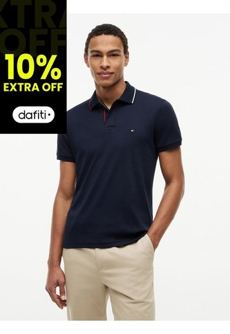 Polo Azul De Corte Slim Con Logo Tommy Hilfiger Tommy Hilfiger