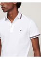 Polo Blanco De Corte Slim Con Ribetes Tommy Hilfiger de Tommy Hilfiger