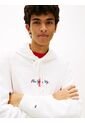 Hoodie Blanco Con Capota Signature De Felpa Tommy Jeans de Tommy Hilfiger