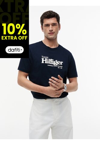 Camiseta Azul De Punto Con Logo Gráfico Tommy Hilfiger Tommy Hilfiger