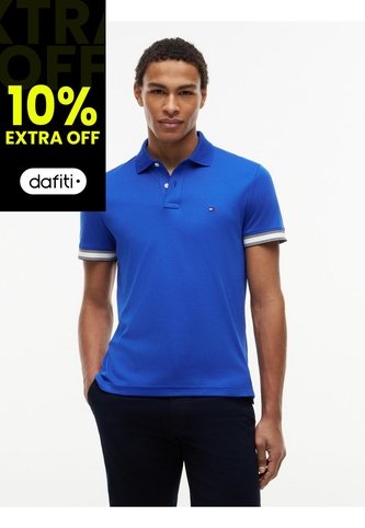 Polo Azul En Algodón Fluido De Corte Slim Tommy Hilfiger Tommy Hilfiger