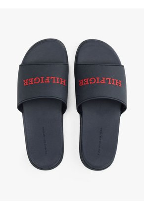 Sandalias Azul Con Logo Texturizado Tommy Hilfiger