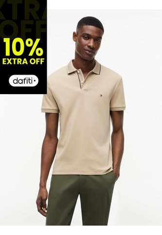 Polo Khaki De Corte Slim Con Logo Tommy Hilfiger Tommy Hilfiger