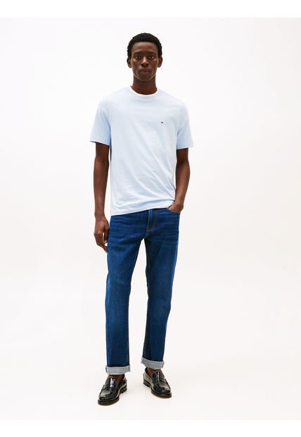 Camiseta Celeste De Cuello Redondo Tommy Hilfiger