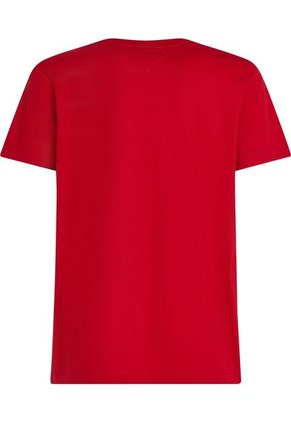 Camiseta Roja De Cuello Redondo Con Bolsillo Tommy Hilfiger