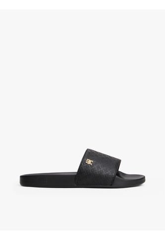 Sandalias Negro Con Monogramas TH En Relieve Tommy Hilfiger Tommy Hilfiger