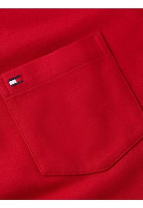 Camiseta Roja De Cuello Redondo Con Bolsillo Tommy Hilfiger