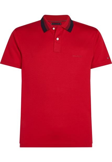 Polo Rojo De Corte Regular Tommy Hilfiger