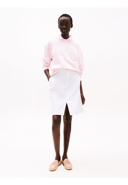 Buzo Rosa / Saco De Cuello Redondo Con Logo Tommy Hilfiger