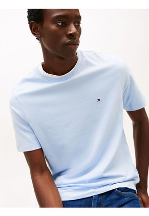 Camiseta Celeste De Cuello Redondo Tommy Hilfiger