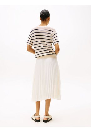 Saco De Rayas Tejido De Croché Con Punto Pointelle Tommy Hilfiger