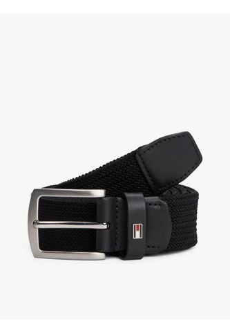 Cinturón Negro Texturizado Con Hebilla Cuadrada Tommy Hilfiger Tommy Hilfiger