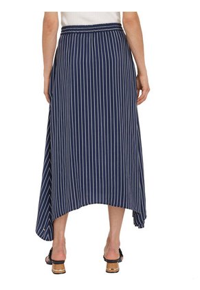 Falda Midi Con Diseño De Rayas Mujer Blanco Tommy Hilfiger