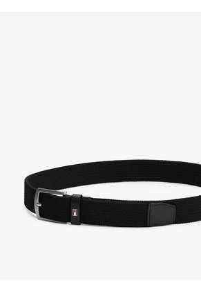 Cinturón Negro Texturizado Con Hebilla Cuadrada Tommy Hilfiger