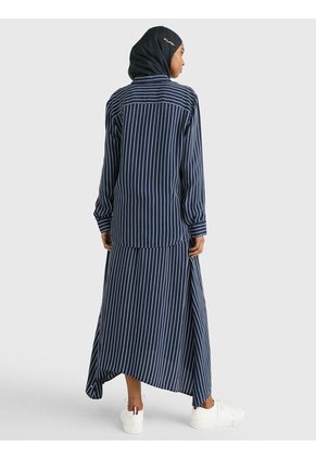 Falda Midi Con Diseño De Rayas Mujer Blanco Tommy Hilfiger