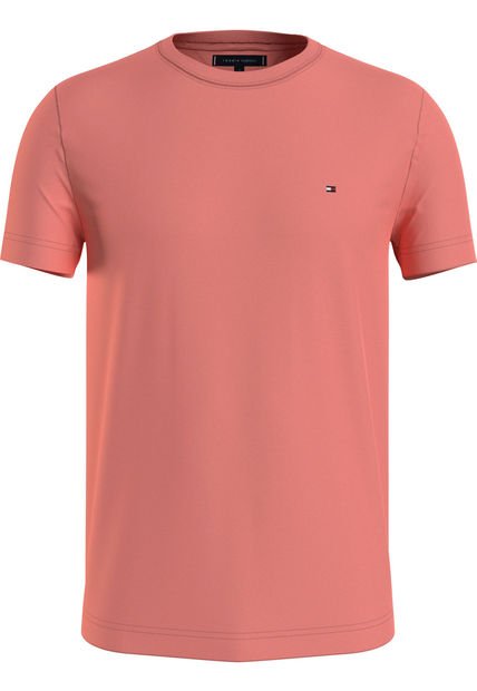 Camiseta De Corte Regular En Algodón Hombre Rosa Tommy Hilfiger