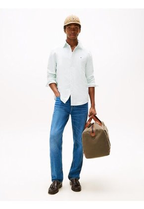 Camisa Verde Heritage De Rayas Con Corte Regular Tommy Hilfiger