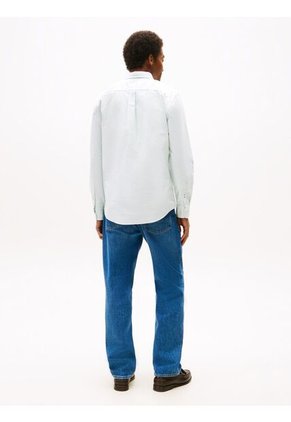 Camisa Verde Heritage De Rayas Con Corte Regular Tommy Hilfiger