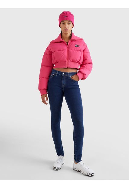 Jeans Nora Ceñidos De Talle Medio Con Efecto Desteñido Mujer Azul Tommy Hilfiger