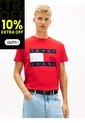 Camiseta Roja De Corte Regular Con Logo Estampado Tommy Jeans de Tommy Hilfiger