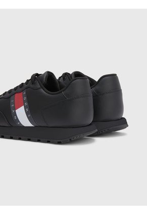 Tenis Con Logo De Tejido Trenzado Hombre Negro Tommy Hilfiger