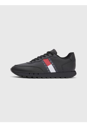 Tenis Con Logo De Tejido Trenzado Hombre Negro Tommy Hilfiger