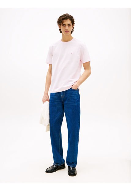 Camiseta Rosa De Cuello Redondo Tommy Hilfiger