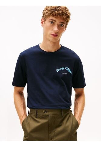 Camiseta Azul Marino De Cuello Redondo Con Logo Gráfico Tommy Hilfiger Tommy Hilfiger