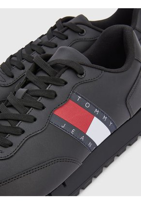 Tenis Con Logo De Tejido Trenzado Hombre Negro Tommy Hilfiger
