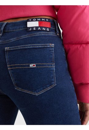 Jeans Nora Ceñidos De Talle Medio Con Efecto Desteñido Mujer Azul Tommy Hilfiger