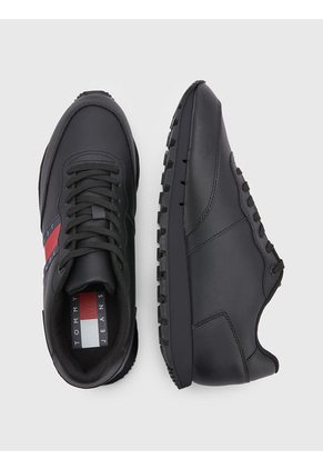 Tenis Con Logo De Tejido Trenzado Hombre Negro Tommy Hilfiger