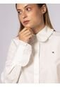 Camisa Blanca Clásica De Corte Cropped Con Manga Larga Tommy Hilfiger de Tommy Hilfiger