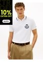 Polo Blanco De Corte Regular Con Escudo Tommy Hilfiger de Tommy Hilfiger