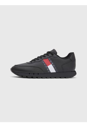 Tenis Con Logo De Tejido Trenzado Hombre Negro Tommy Hilfiger