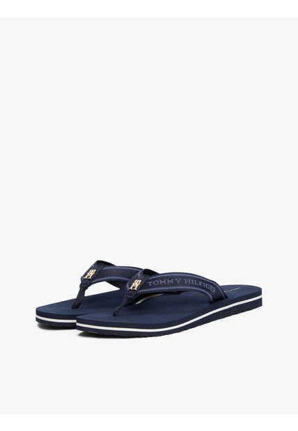 Sandalias Azul Con Inscripción Tonal En Tiras Tommy Hilfiger