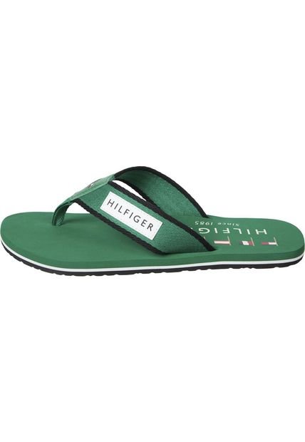 Sandalias Verde Con Parche Distintivo Tommy Hilfiger