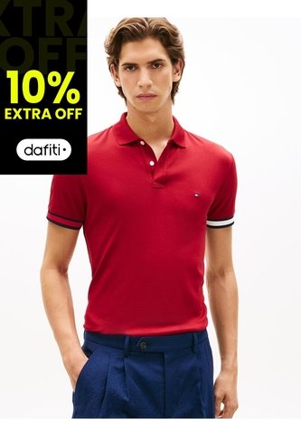 Polo Rojo Slim Con Manga Corta Tommy Hilfiger Tommy Hilfiger