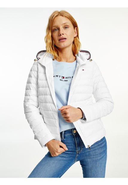 Cálida Chaqueta Con Un Diseño Contemporáneo Blanco Tommy Hilfiger