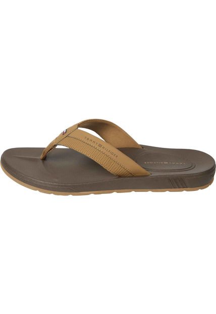 Sandalias Khaki Con Logo En Tiras Texturizadas Tommy Hilfiger